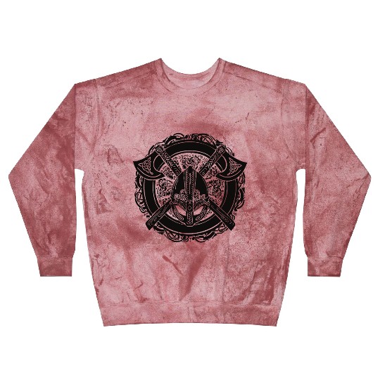 Axes of Valhalla: Viking Helmet Celtic Knot Design Blast Sweatshirts