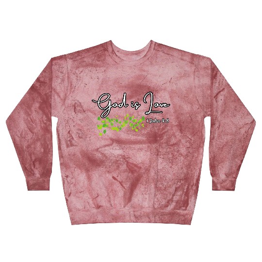God is Love Biblical Leaf Design Blast Sweatshirts