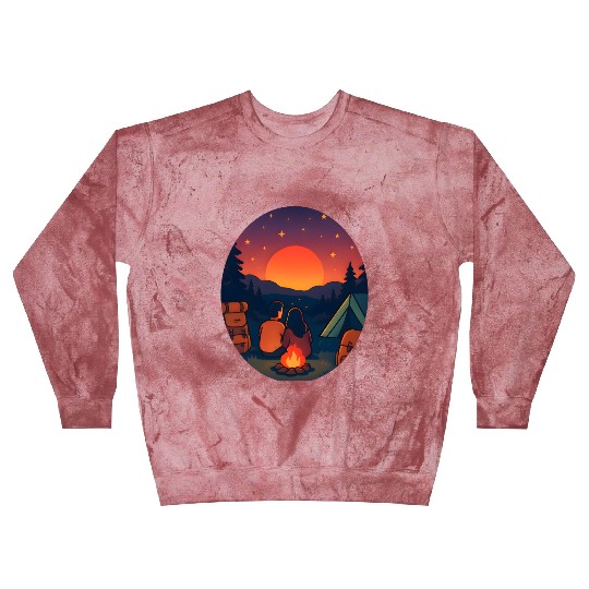 Sunset Camping Romance Blast Sweatshirts