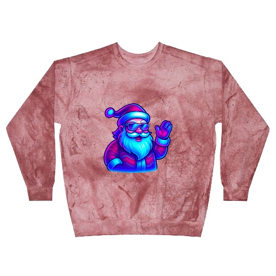 Neon Santa Claus Cyberpunk Christmas Blast Sweatshirts