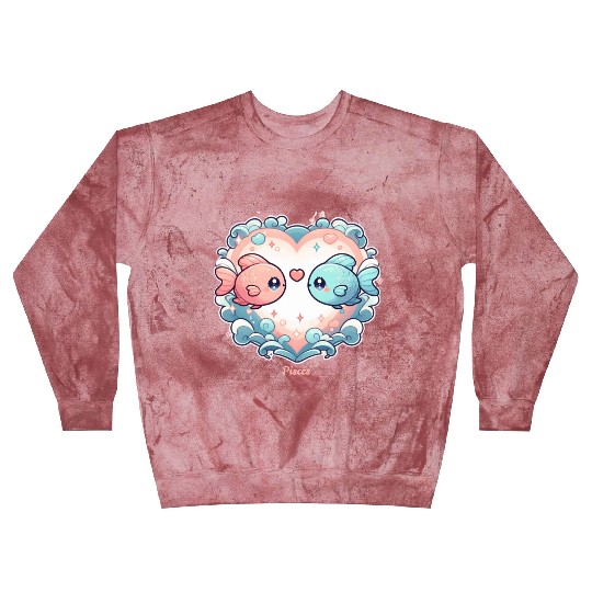 Celestial Pisces Love Heart Illustration Blast Sweatshirts