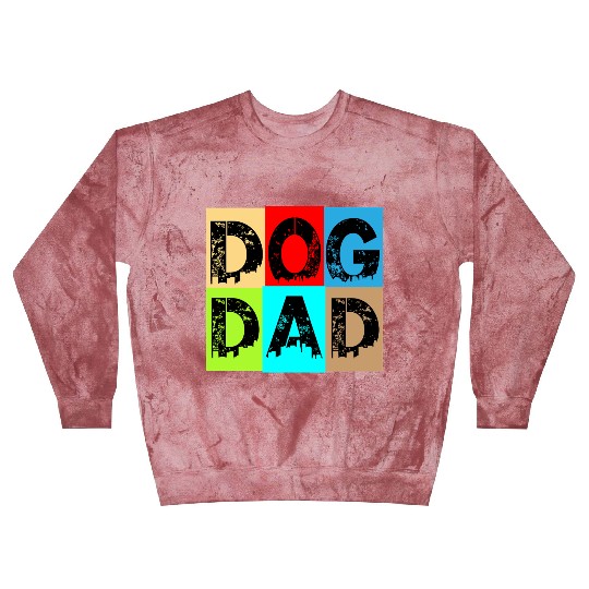 Dog Dad – Colorful Retro Pet Lover Design Blast Sweatshirts