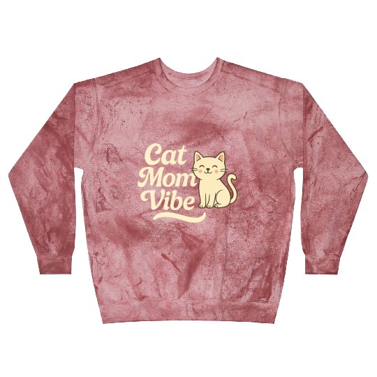 Cat Mom Vibes – Cute Cartoon Cat Design for Cat L Blast Sweatshirts