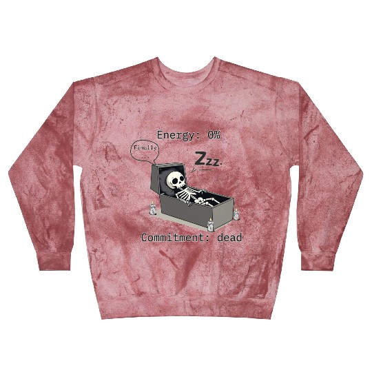 Sleepy Energy 0% – Funny Skeleton Coffin Meme Blast Sweatshirts