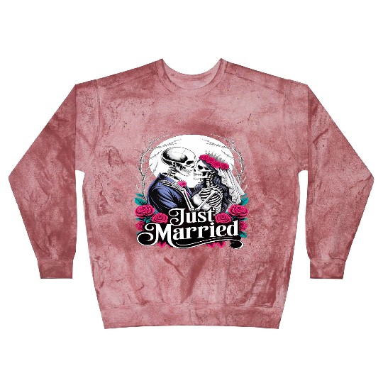 Gothic Just Married Skeletons Bride and Groom Blast Sweatshirts