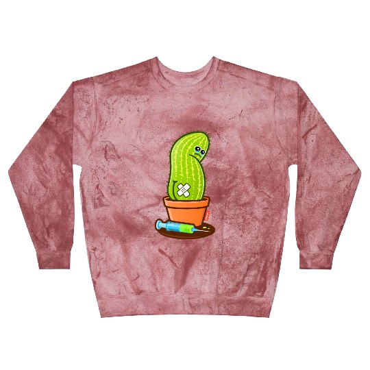 Cactie Blood Draw – Sad Cactus with Green Blood Blast Sweatshirts