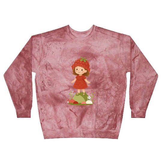 Cute Raspberry Girl Illustration Blast Sweatshirts