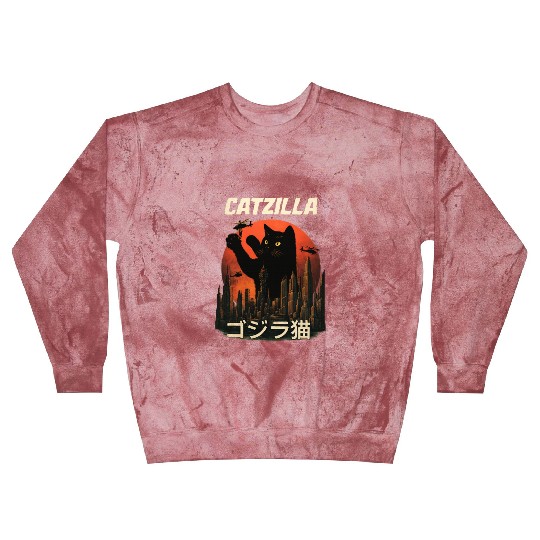 Vintage Catzilla: Funny Cat Monster Blast Sweatshirts