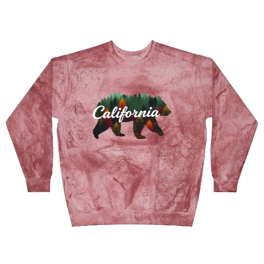 California Bear Forest Scene Blast Sweatshirts