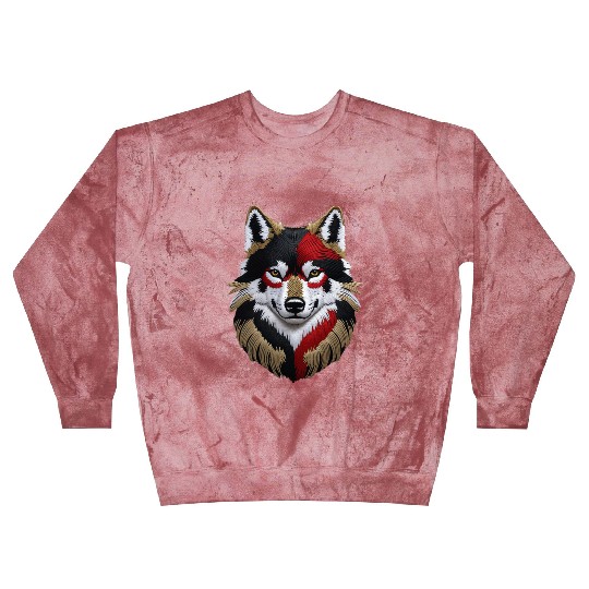 German Wolf Head in Black Red and Gold Blast Sweatshirts