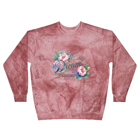 Elegant Floral 'Dream' Typography Design Blast Sweatshirts