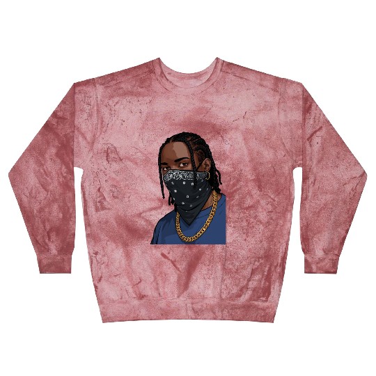 Urban Style Bandana Mask with Gold Chain Blast Sweatshirts