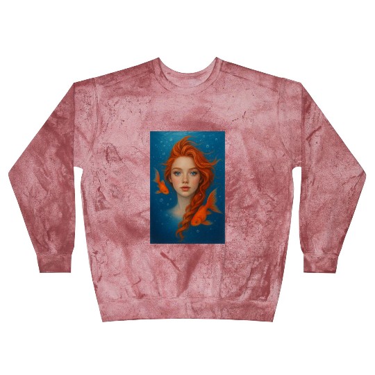 Underwater Redhead with Goldfish Blast Sweatshirts
