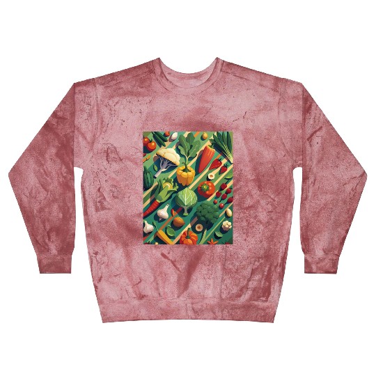 Vibrant Vegetable Garden Illustration Blast Sweatshirts
