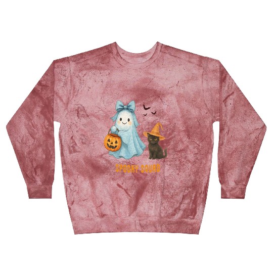 Spooky Squad, Cute halloween Ghost and Cat Blast Sweatshirts