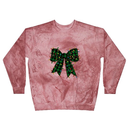 Festive Tartan Bow with Holiday Lights Blast Sweatshirts