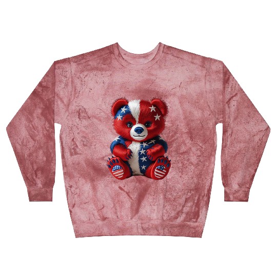Patriotic Bear in Stars and Stripes Blast Sweatshirts