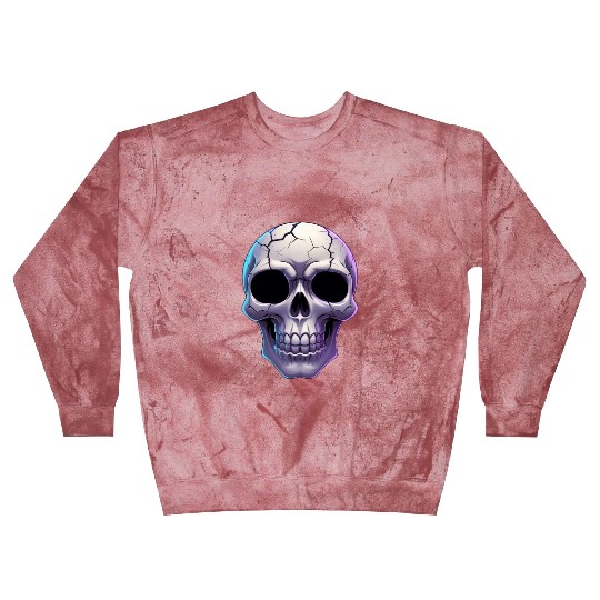Cracked Midnight Skull Illustration Blast Sweatshirts