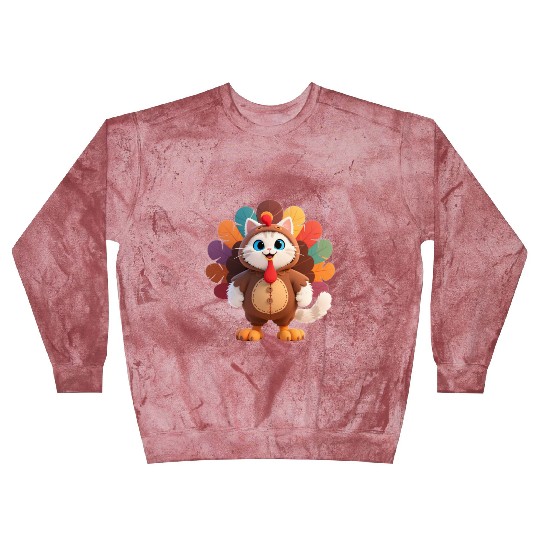 Cute Turkey Cartoon Costume "Aniverse Cats" Blast Sweatshirts
