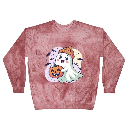 Ghost with Pumpkin & Beanie Blast Sweatshirts