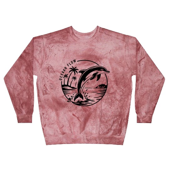 Dolphin Splash Ocean Scene Blast Sweatshirts