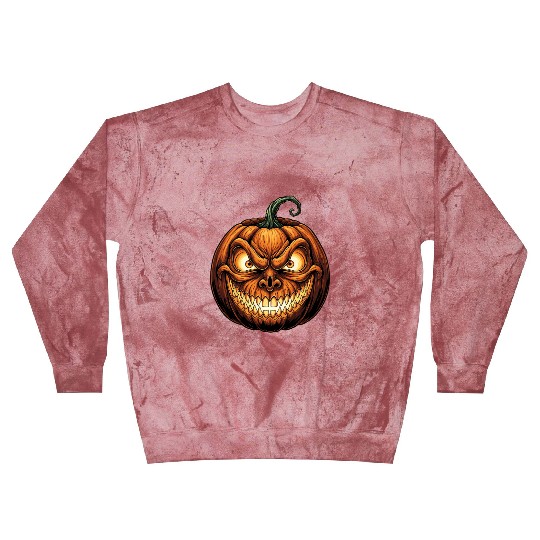 Menacing Jack-o'-Lantern Face Illustration Blast Sweatshirts