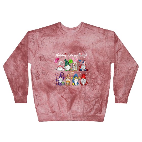 Happy Everything Gnomes Every Seasons All Year Blast Sweatshirts