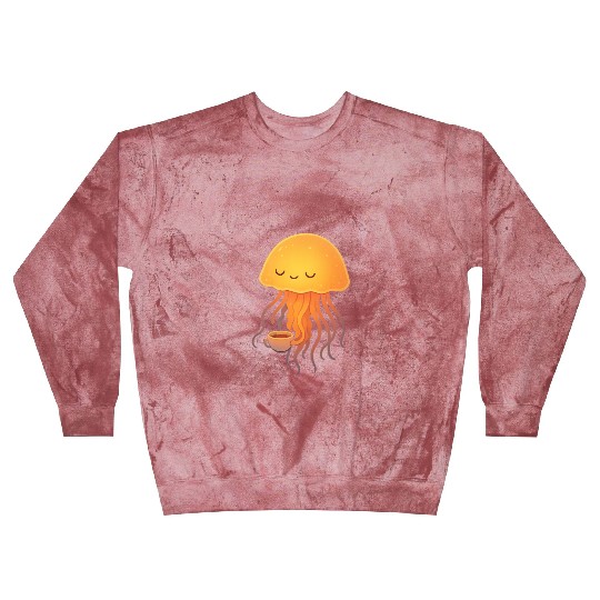 Whimsical Jellyfish Coffee Embrace Blast Sweatshirts