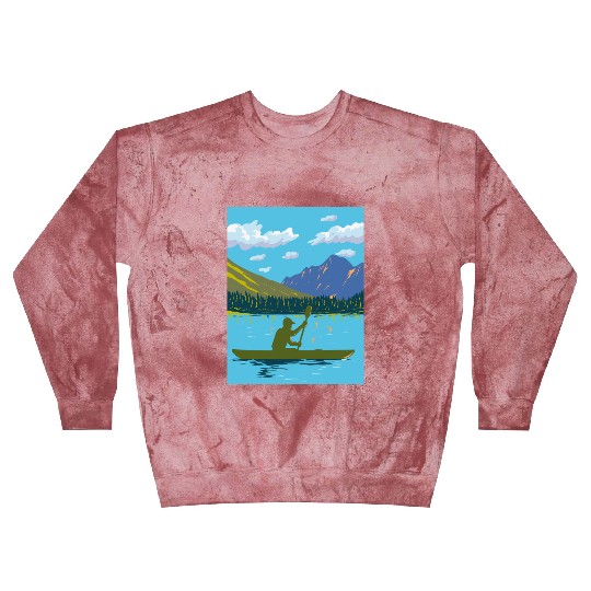 Kayak in Lake Josephine Glacier National Park WPA Blast Sweatshirts