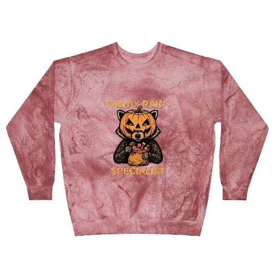 Candy Raid Specialist Halloween Raccoon Pumpkin Blast Sweatshirts