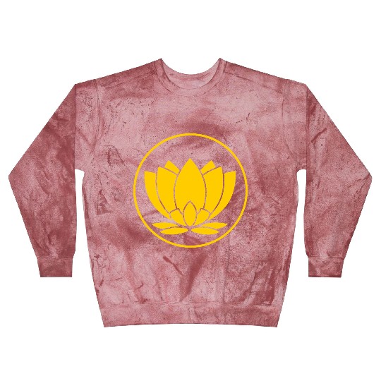 Minimalist Lotus Emblem Design Yellow Blast Sweatshirts