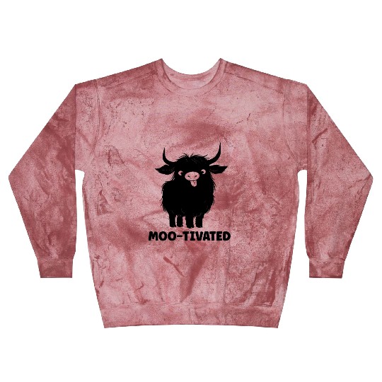 Highland Cow Moo-tivated Funny Cute Cow Blast Sweatshirts