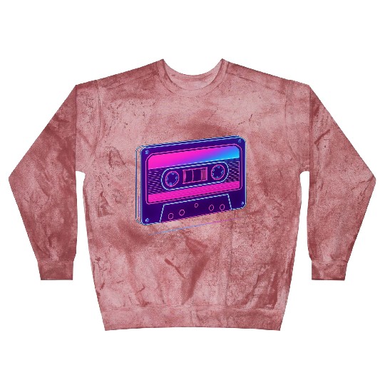 Neon Cassette Tape Retro Design Blast Sweatshirts