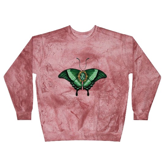 May Emerald Peacock Butterfly Gemstone Design Blast Sweatshirts