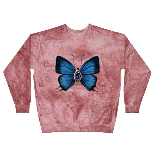September Sapphire Blue Butterfly Gemstone Design Blast Sweatshirts