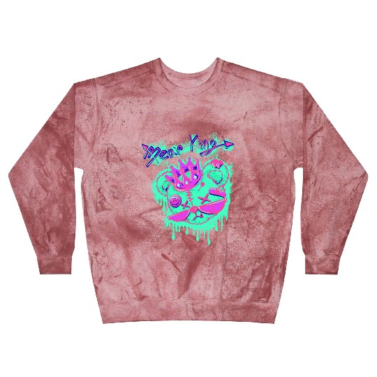 Neon Teddy Bear with Crown and Sunglasses Blast Sweatshirts