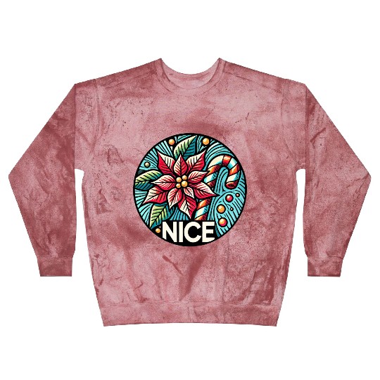 Festive Poinsettia Holiday Patch Blast Sweatshirts