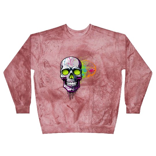 Neon Graffiti Skull Artwork Blast Sweatshirts