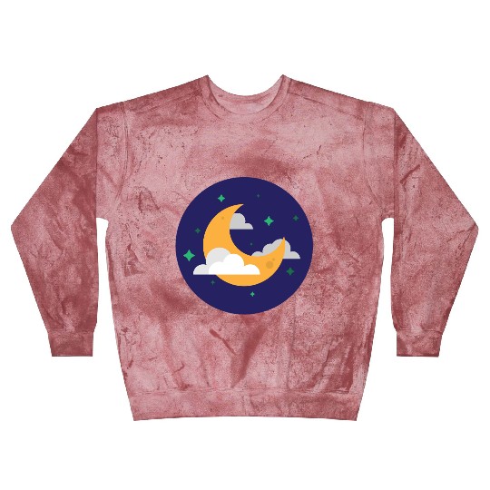 Dreamy Night Sky Crescent Design Blast Sweatshirts