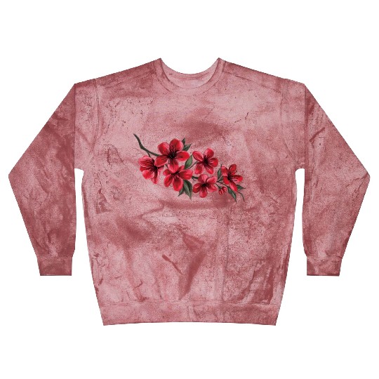 Vivid Red Floral Bouquet Design Blast Sweatshirts