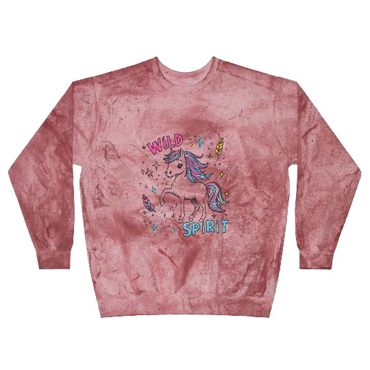 Colorful Wild Unicorn Spirit Design Blast Sweatshirts