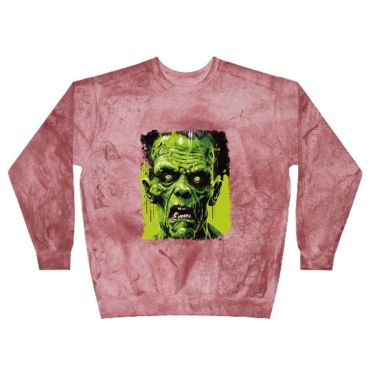 Green Zombie Halloween Monster Horror Design Blast Sweatshirts