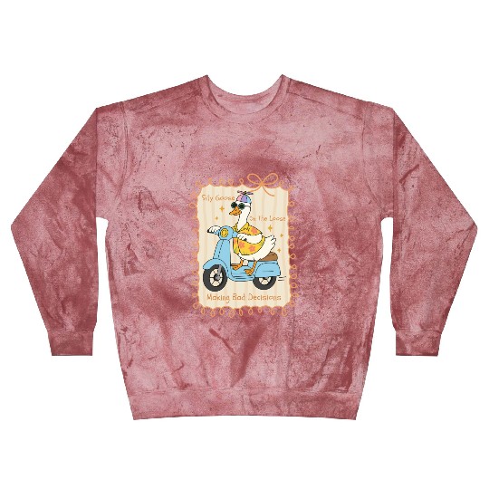 Silly Goose Riding Scooter Design Blast Sweatshirts