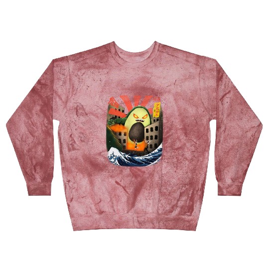 Giant Avocado Kaiju Monster Attack Urban City Blast Sweatshirts