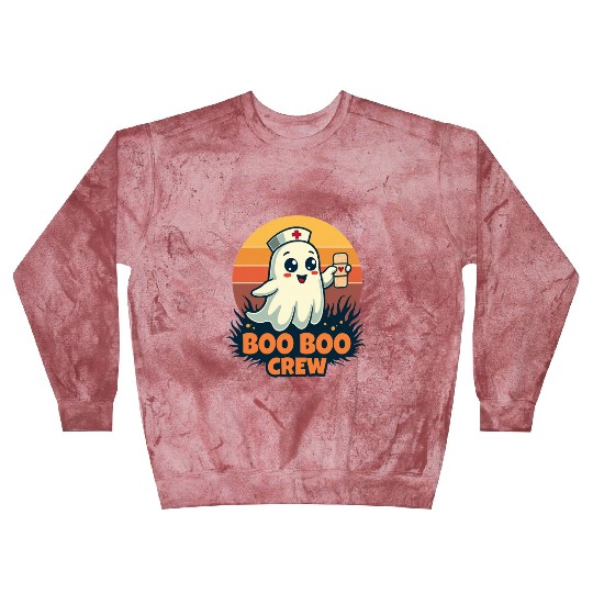 Halloween Boo Boo Crew Cute Ghost Nurse Doctor Blast Sweatshirts