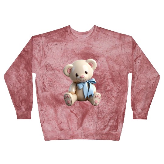 Adorable Teddy Bear with Blue Bow Blast Sweatshirts
