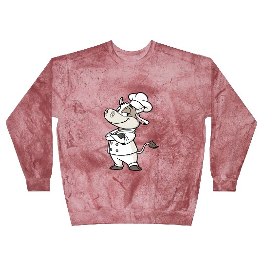 Charming Cow Chef Cartoon Illustration Blast Sweatshirts