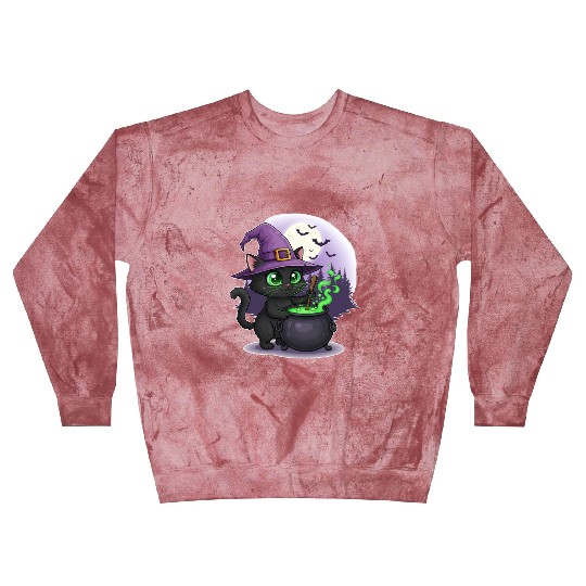 Enchanting Witch Cat Under Full Moon Blast Sweatshirts