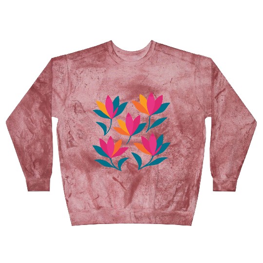 Colorful Abstract Tulips Graphic Blast Sweatshirts