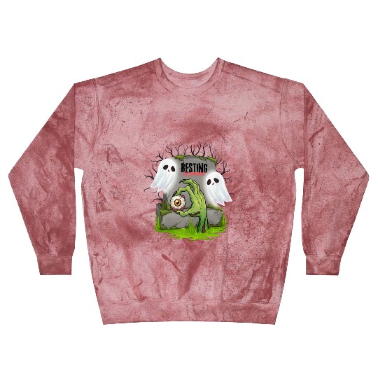 Spooky Graveyard with Ghosts and Eye Blast Sweatshirts